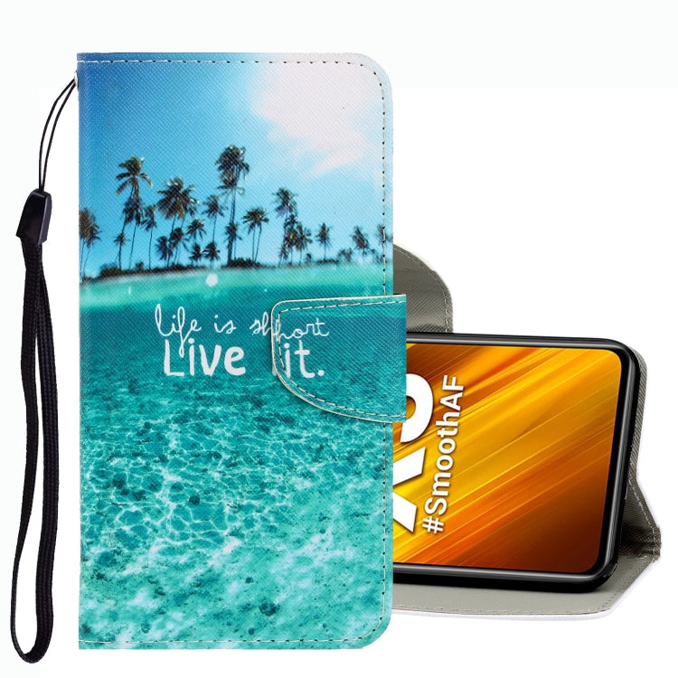 3D Colored Drawing Leather Phone Case, For Xiaomi Poco X3 NFC