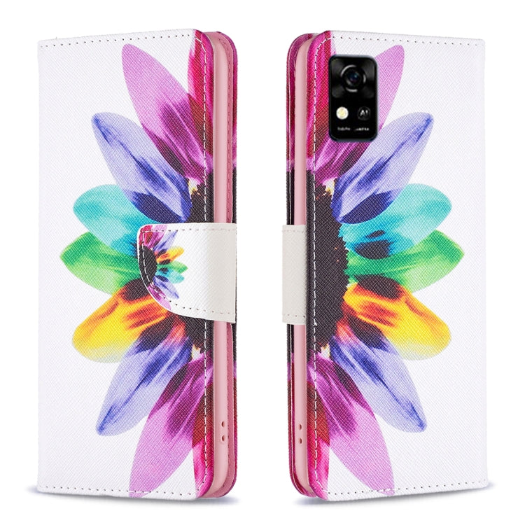 Colored Drawing Pattern Leather Phone Case, For ZTE Blade  A31