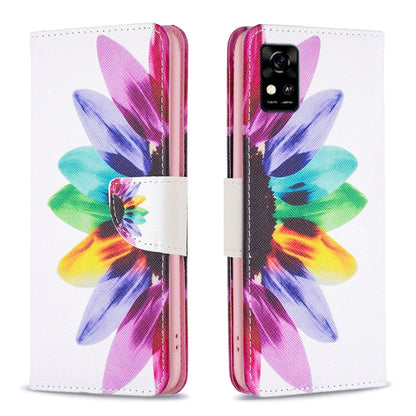 Colored Drawing Pattern Leather Phone Case, For ZTE Blade  A31