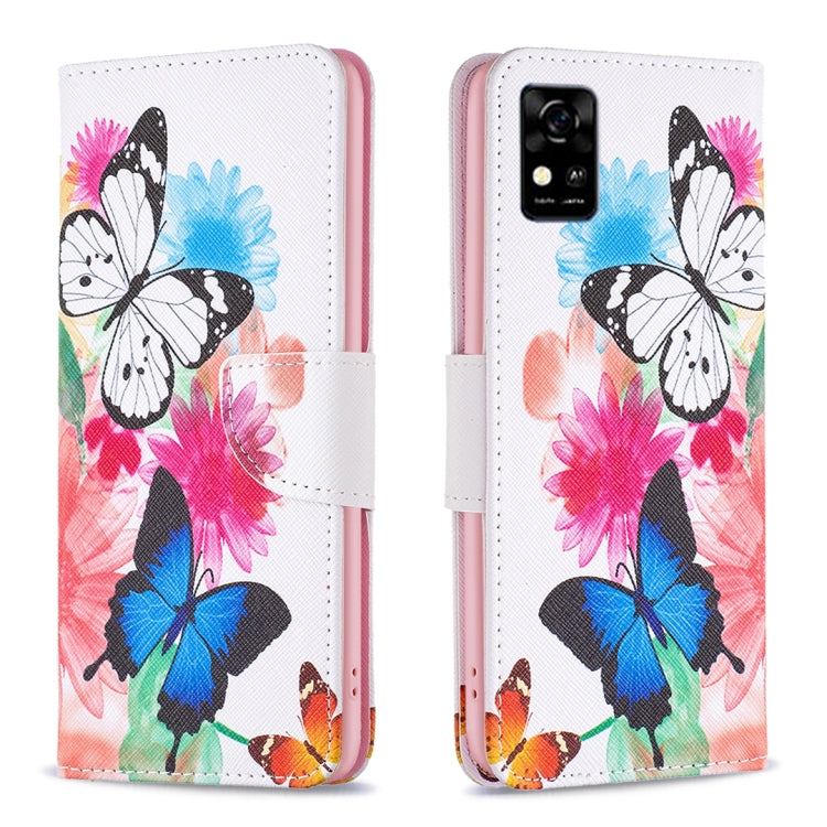 Colored Drawing Pattern Leather Phone Case, For ZTE Blade  A31