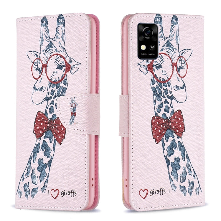 Colored Drawing Pattern Leather Phone Case, For ZTE Blade  A31