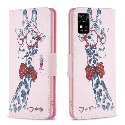 Colored Drawing Pattern Leather Phone Case, For ZTE Blade  A31