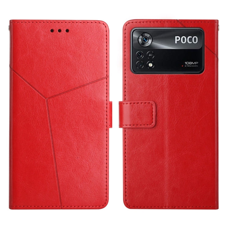 Y Stitching Horizontal Flip Leather Phone Case, For Xiaomi Poco X4 Pro 5G, For Xiaomi Poco M4 Pro 5G