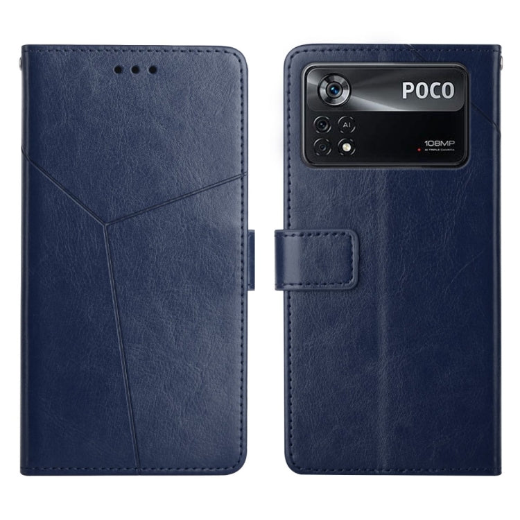 Y Stitching Horizontal Flip Leather Phone Case, For Xiaomi Poco X4 Pro 5G, For Xiaomi Poco M4 Pro 5G