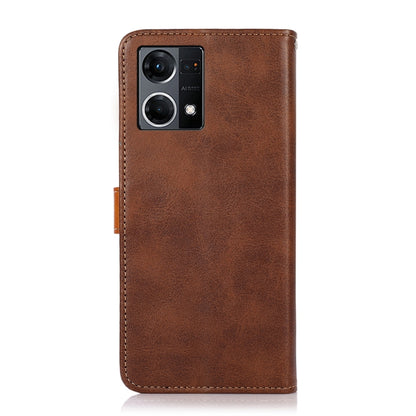 KHAZNEH Dual-color Cowhide Texture Flip Leather Phone Case, For Alcatel 1B 2022, For OPPO Reno7 4G Global/F21 Pro 4G, For Samsung Galaxy M53 5G
