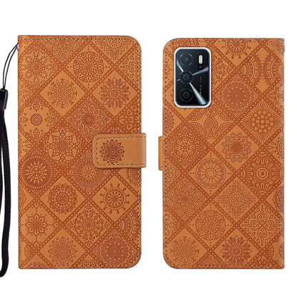 Ethnic Style Embossed Pattern Leather Phone Case, For OPPO A16, For OPPO A94 5G, For OPPO Realme C20 / C21