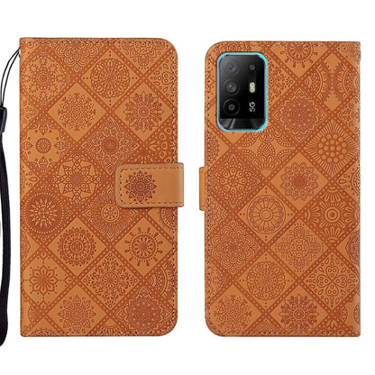 Ethnic Style Embossed Pattern Leather Phone Case, For OPPO A16, For OPPO A94 5G, For OPPO Realme C20 / C21