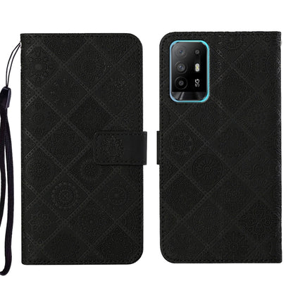 Ethnic Style Embossed Pattern Leather Phone Case, For OPPO A16, For OPPO A94 5G, For OPPO Realme C20 / C21