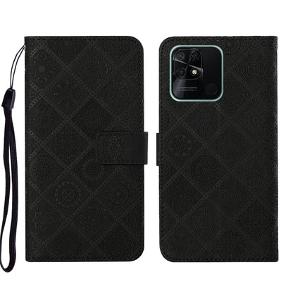 Ethnic Style Embossed Pattern Leather Phone Case, For Xiaomi Redmi 10, For Xiaomi Redmi 10C, For Xiaomi Redmi K40