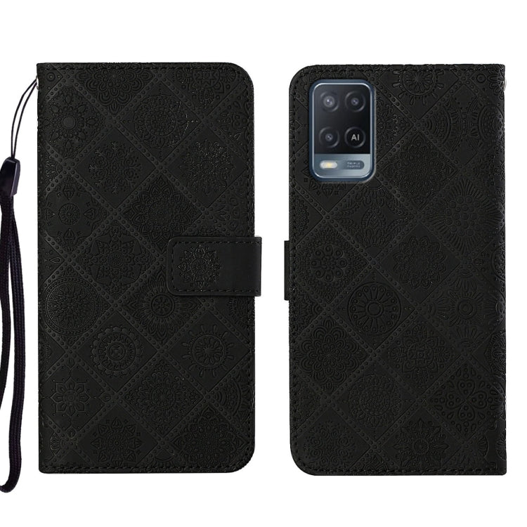 Ethnic Style Embossed Pattern Leather Phone Case, For OPPO A54, For OPPO A74 4G, For OPPO A74 5G