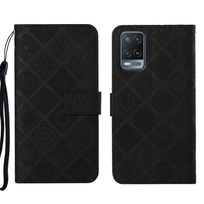 Ethnic Style Embossed Pattern Leather Phone Case, For OPPO A54, For OPPO A74 4G, For OPPO A74 5G