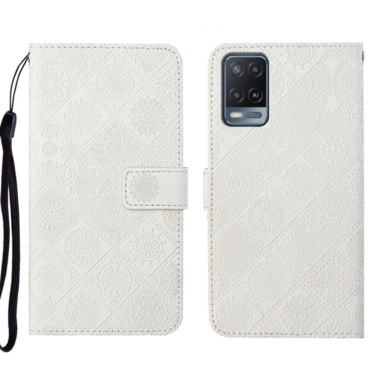 Ethnic Style Embossed Pattern Leather Phone Case, For OPPO A54, For OPPO A74 4G, For OPPO A74 5G