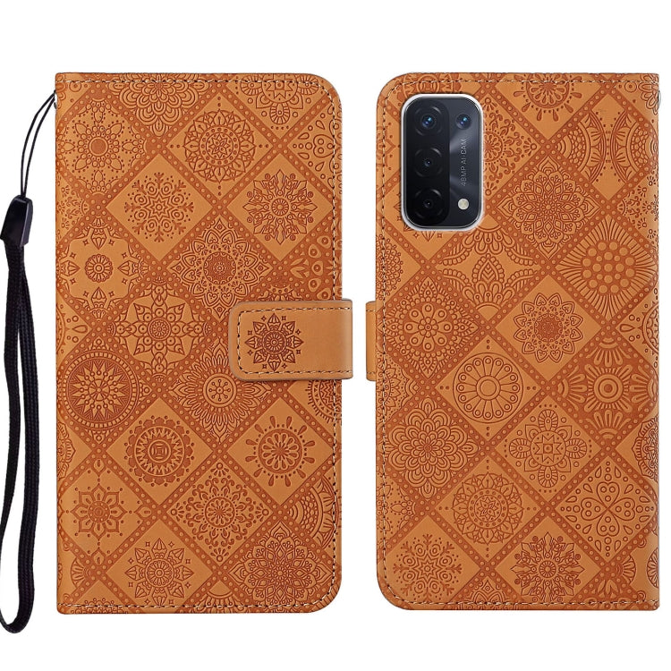 Ethnic Style Embossed Pattern Leather Phone Case, For OPPO A54, For OPPO A74 4G, For OPPO A74 5G