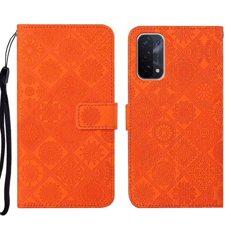 Ethnic Style Embossed Pattern Leather Phone Case, For OPPO A54, For OPPO A74 4G, For OPPO A74 5G