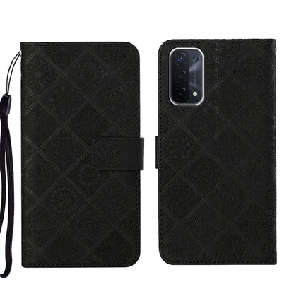 Ethnic Style Embossed Pattern Leather Phone Case, For OPPO A54, For OPPO A74 4G, For OPPO A74 5G