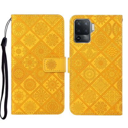 Ethnic Style Embossed Pattern Leather Phone Case, For OPPO A94 4G, For Samsung Galaxy A03s 164mm, For Samsung Galaxy A13 4G