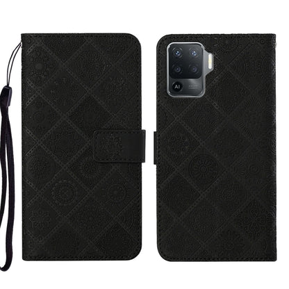 Ethnic Style Embossed Pattern Leather Phone Case, For OPPO A94 4G, For Samsung Galaxy A03s 164mm, For Samsung Galaxy A13 4G