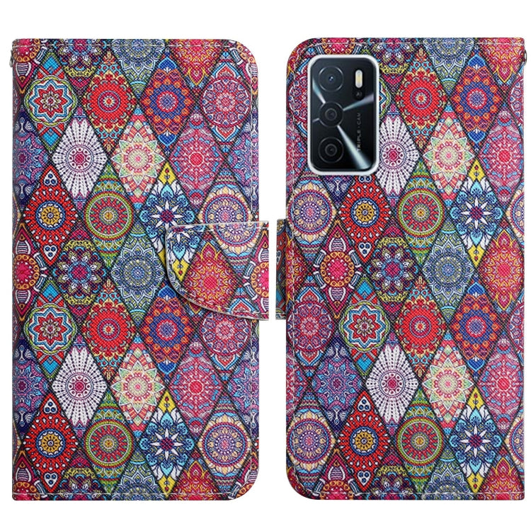 Painted Pattern Flip Leather Phone Case, For OPPO A16