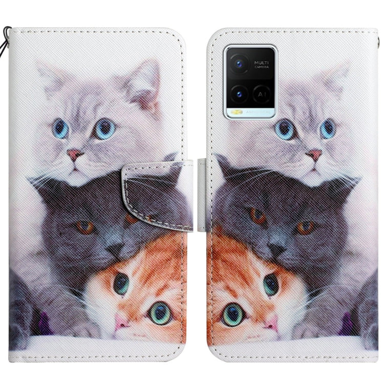 Painted Pattern Flip Leather Phone Case, For vivo Y21 / Y21S / Y33S