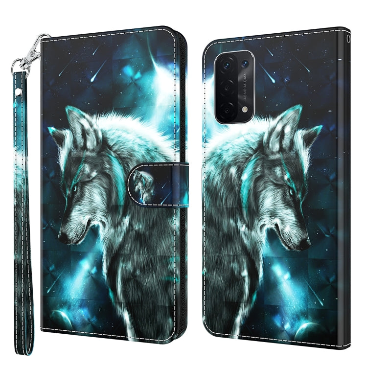 3D Painting Pattern Flip Leather Phone Case, For OPPO A54 5G / A74 5G, For OPPO A74 4G