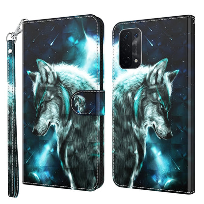 3D Painting Pattern Flip Leather Phone Case, For OPPO A54 5G / A74 5G, For OPPO A74 4G