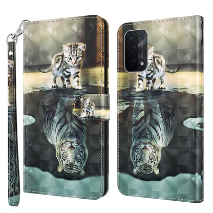 3D Painting Pattern Flip Leather Phone Case, For OPPO A54 5G / A74 5G, For OPPO A74 4G