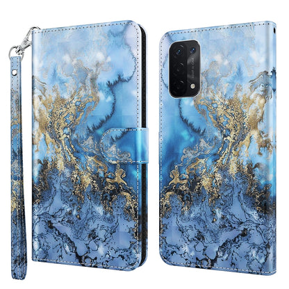 3D Painting Pattern Flip Leather Phone Case, For OPPO A54 5G / A74 5G, For OPPO A74 4G