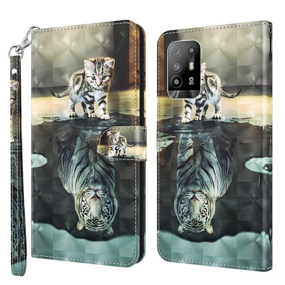 3D Painting Pattern Flip Leather Phone Case, For OPPO A94 5G / A95 5G, For OnePlus Nord N20 5G / OPPO A96 5G