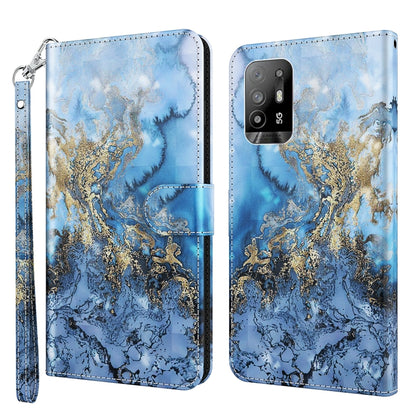 3D Painting Pattern Flip Leather Phone Case, For OPPO A94 5G / A95 5G, For OnePlus Nord N20 5G / OPPO A96 5G