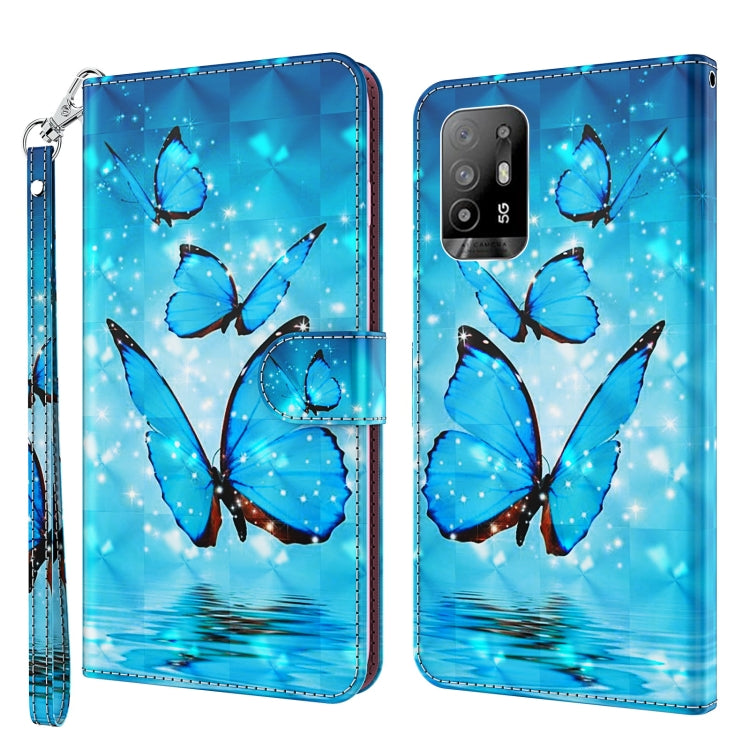 3D Painting Pattern Flip Leather Phone Case, For OPPO A94 5G / A95 5G, For OnePlus Nord N20 5G / OPPO A96 5G