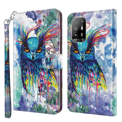 3D Painting Pattern Flip Leather Phone Case, For OPPO A94 5G / A95 5G, For OnePlus Nord N20 5G / OPPO A96 5G