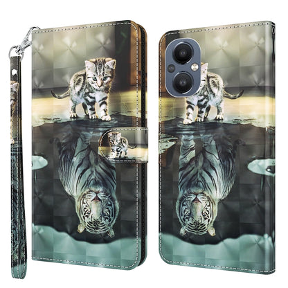 3D Painting Pattern Flip Leather Phone Case, For OPPO A94 5G / A95 5G, For OnePlus Nord N20 5G / OPPO A96 5G