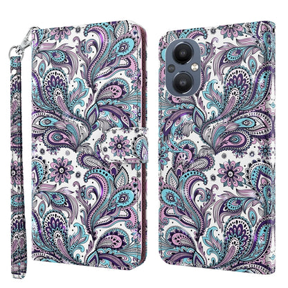 3D Painting Pattern Flip Leather Phone Case, For OPPO A94 5G / A95 5G, For OnePlus Nord N20 5G / OPPO A96 5G