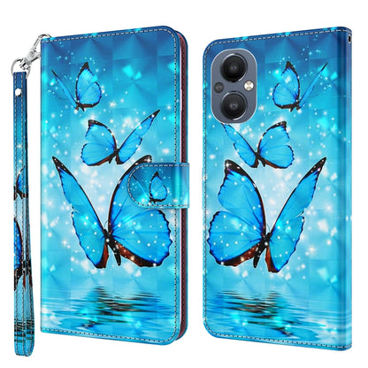 3D Painting Pattern Flip Leather Phone Case, For OPPO A94 5G / A95 5G, For OnePlus Nord N20 5G / OPPO A96 5G