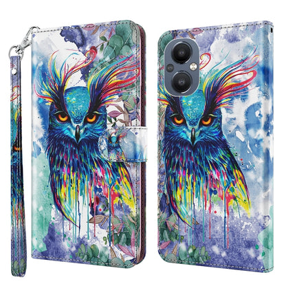3D Painting Pattern Flip Leather Phone Case, For OPPO A94 5G / A95 5G, For OnePlus Nord N20 5G / OPPO A96 5G