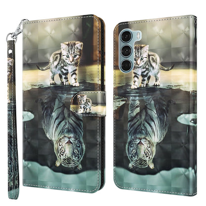 3D Painting Pattern Flip Leather Phone Case, For Motorola Moto G200 5G / Edge S30, For Nokia G50