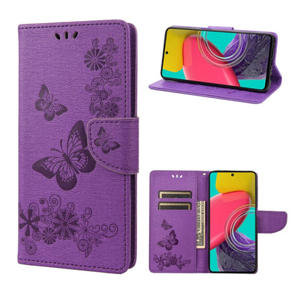 Butterfly Embossed Leather Phone Case, For Samsung Galaxy M53 5G