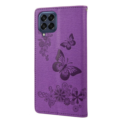 Butterfly Embossed Leather Phone Case, For Samsung Galaxy M53 5G