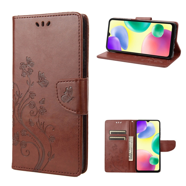 Butterfly Flower Pattern Flip Leather Phone Case, For Xiaomi Redmi 10A, For Xiaomi Redmi 10C, For Samsung Galaxy M23 5G