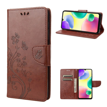 Butterfly Flower Pattern Flip Leather Phone Case, For Xiaomi Redmi 10A, For Xiaomi Redmi 10C, For Samsung Galaxy M23 5G