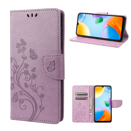 Butterfly Flower Pattern Flip Leather Phone Case, For Xiaomi Redmi 10A, For Xiaomi Redmi 10C, For Samsung Galaxy M23 5G