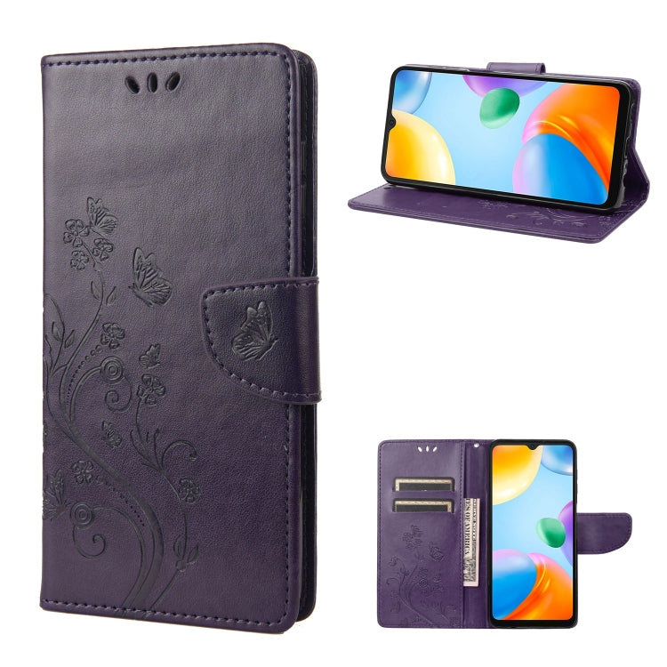 Butterfly Flower Pattern Flip Leather Phone Case, For Xiaomi Redmi 10A, For Xiaomi Redmi 10C, For Samsung Galaxy M23 5G