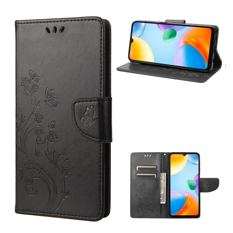 Butterfly Flower Pattern Flip Leather Phone Case, For Xiaomi Redmi 10A, For Xiaomi Redmi 10C, For Samsung Galaxy M23 5G