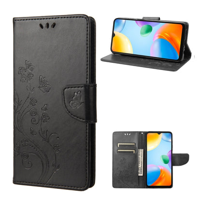 Butterfly Flower Pattern Flip Leather Phone Case, For Xiaomi Redmi 10A, For Xiaomi Redmi 10C, For Samsung Galaxy M23 5G