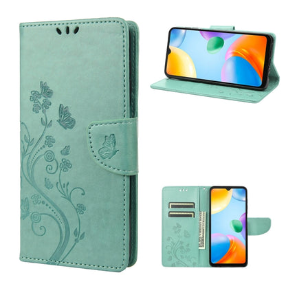 Butterfly Flower Pattern Flip Leather Phone Case, For Xiaomi Redmi 10A, For Xiaomi Redmi 10C, For Samsung Galaxy M23 5G
