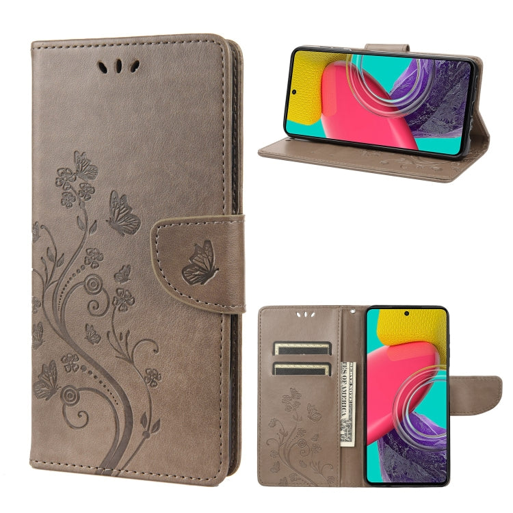 Butterfly Flower Pattern Flip Leather Phone Case, For Samsung Galaxy M53 5G