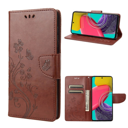 Butterfly Flower Pattern Flip Leather Phone Case, For Samsung Galaxy M53 5G