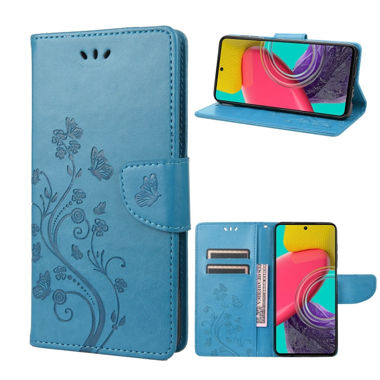 Butterfly Flower Pattern Flip Leather Phone Case, For Samsung Galaxy M53 5G