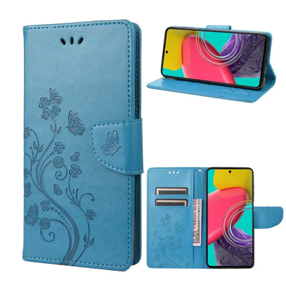 Butterfly Flower Pattern Flip Leather Phone Case, For Samsung Galaxy M53 5G