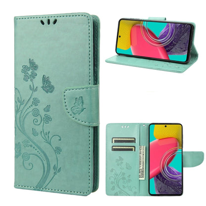 Butterfly Flower Pattern Flip Leather Phone Case, For Samsung Galaxy M53 5G